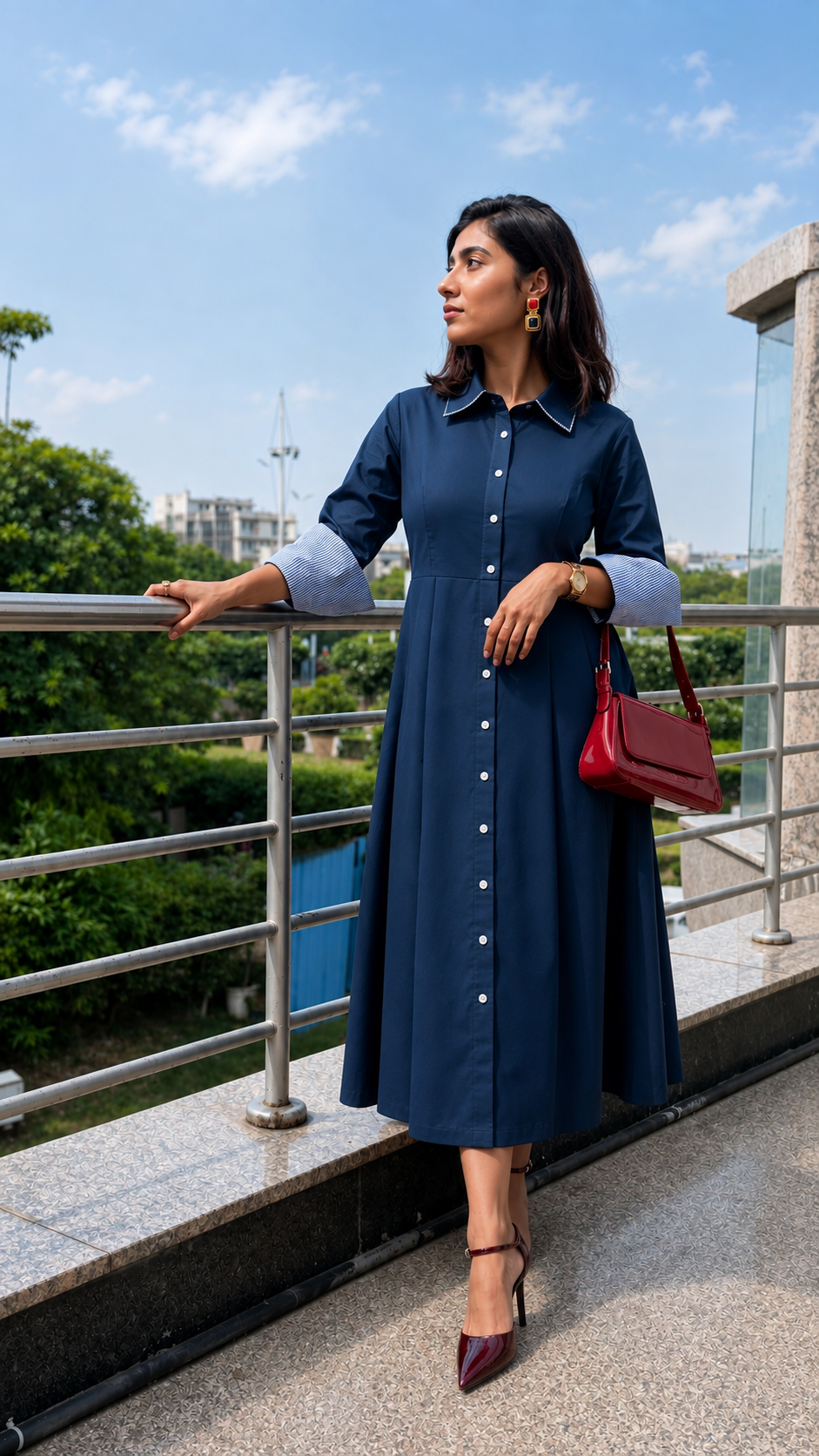Denise Navy Dress