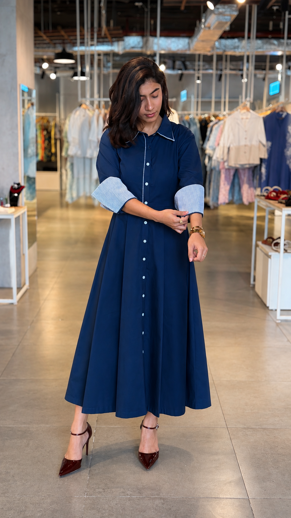 Denise Navy Dress