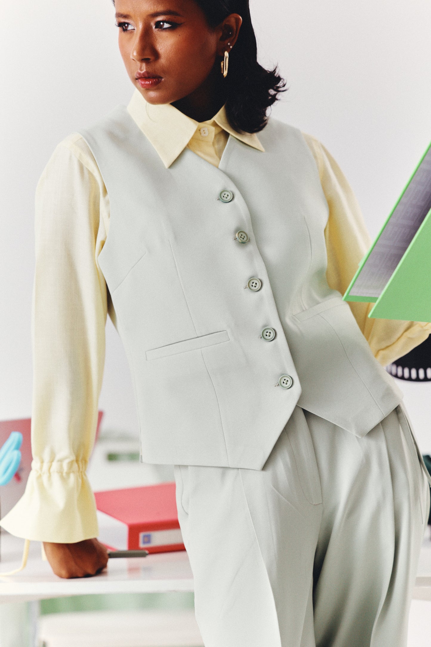 Diana- Sage Green Waistcoat